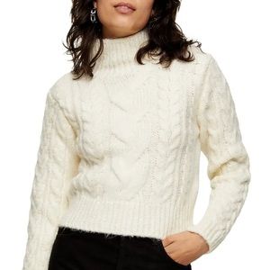 Turtleneck Cable Knit Sweater from Topshop S / 4-6